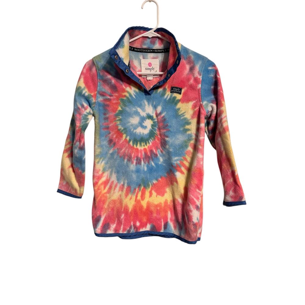 Simply Southern Tie Dye Fleece Pullover Youth Size Large